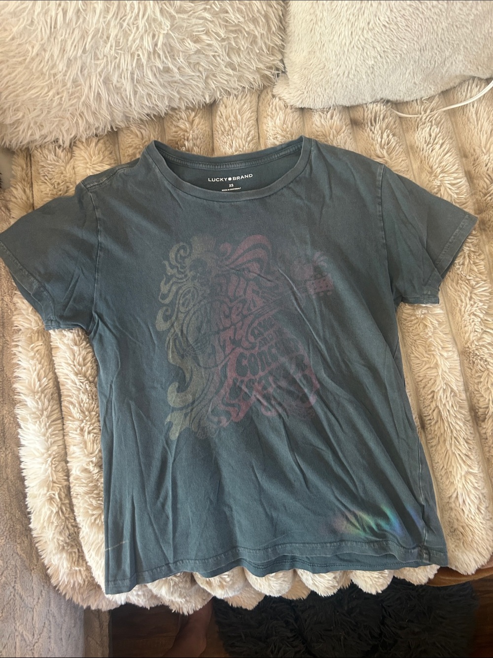 Lucky Brand Girls' Teal-Blue Short Sleeve Graphic Tee